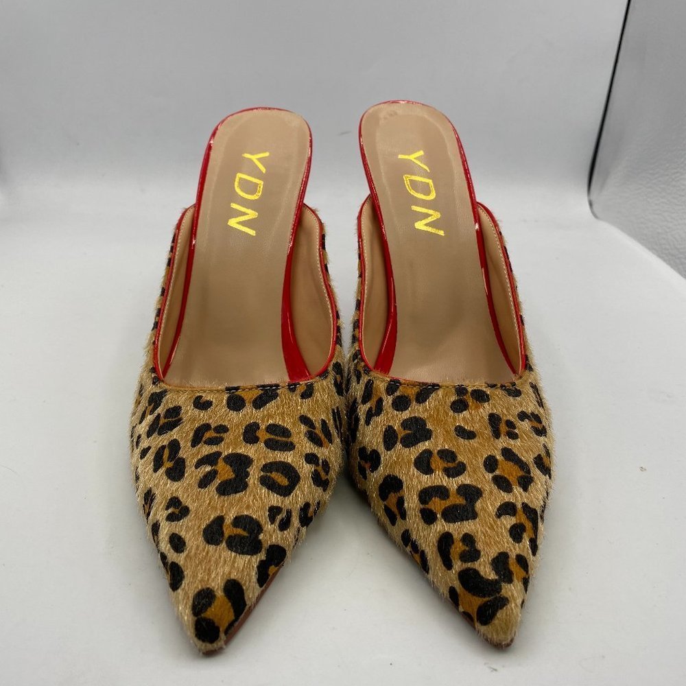 YDN Pointed Toe Mid Heel Pumps Mules Fashion Shoes